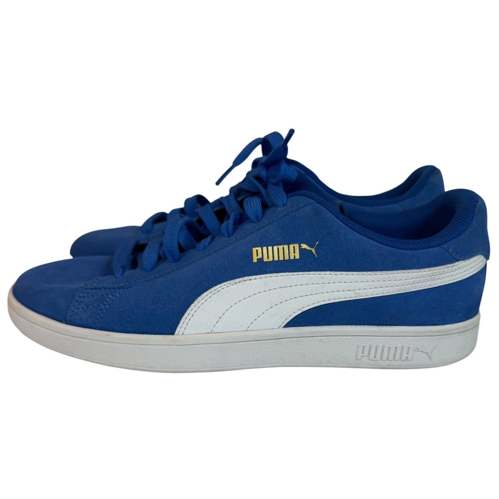 Puma Smash v2 Blue Suede Low Top Sneakers Shoes Mens 9.5